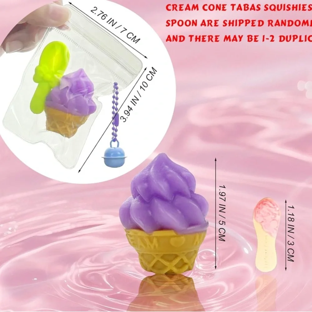 Pastel Ice Cream Cone Party Favors -  Keychain Pink, Purple, Green,  or Blue